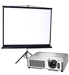 Image of a projector and screen