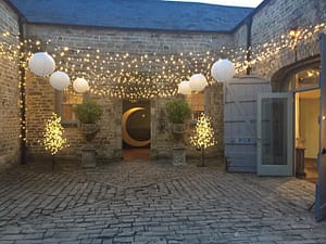 Fairy-light and Shades Ligting installation for a wedding in the UK